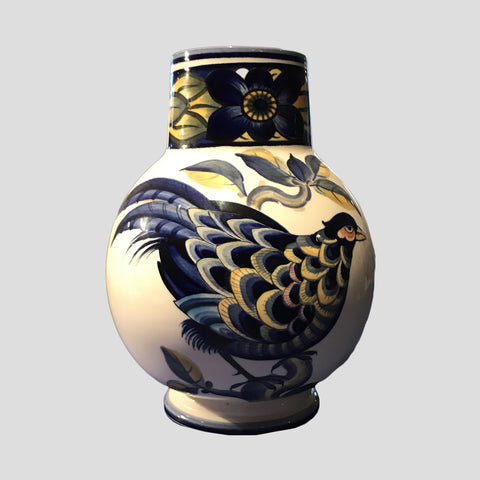 Blue Pheasant vase